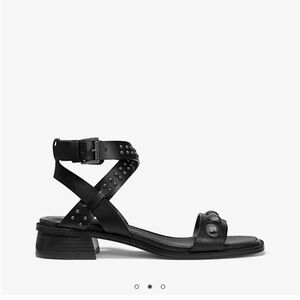 Michael Kors Garner Studded Black Leather sandal